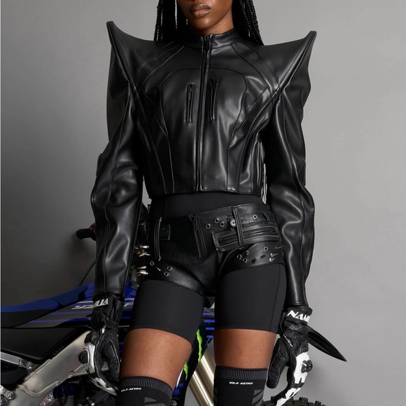 Namilia Jackets & Blazers - NAMILIA Spike Moto Jacket Size Small